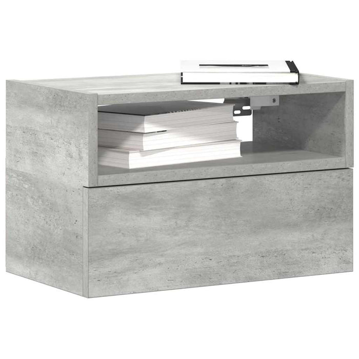 Noptiere de perete, 2 buc., gri beton, 45x26x28,5 cm - WALTI WALTI