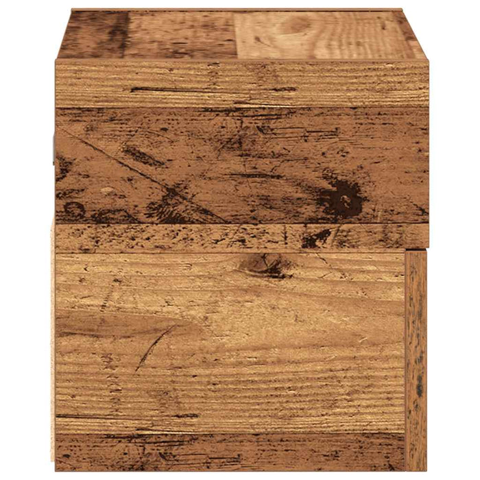 Noptieră de perete, Lemn vechi, 45x26x28,5 cm - WALTI WALTI