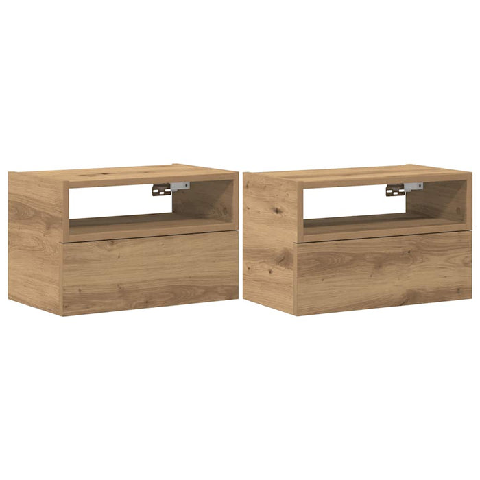 Noptiere de perete, 2 buc., Stejar artizanal, 45x26x28,5 cm - WALTI WALTI