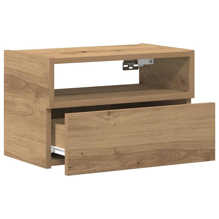 Noptiere de perete, 2 buc., Stejar artizanal, 45x26x28,5 cm - WALTI WALTI