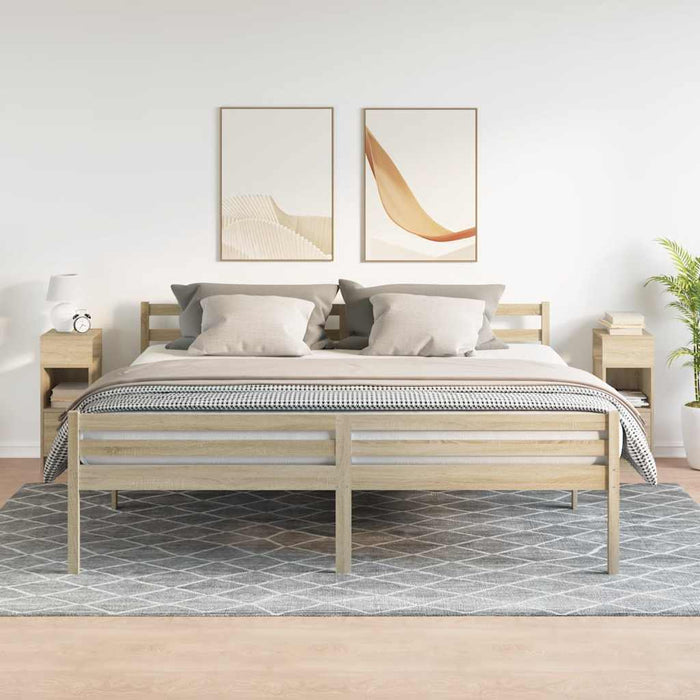 Noptiere, 2 buc., cu sertar, Stejar Sonoma, 25x31x66 cm - WALTI WALTI