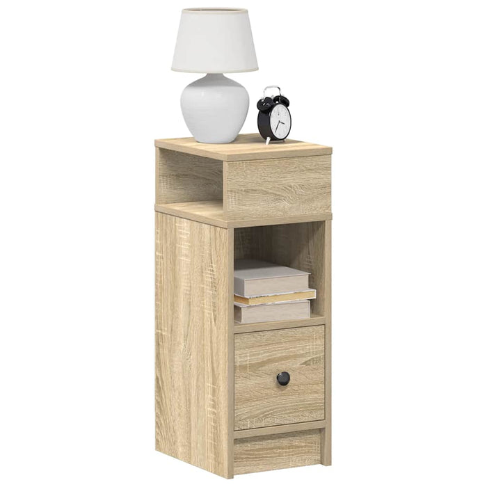 Noptiere, 2 buc., cu sertar, Stejar Sonoma, 25x31x66 cm - WALTI WALTI