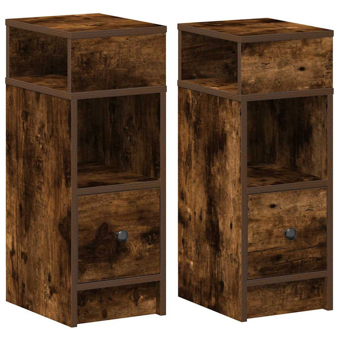 Noptiere 2 buc cu sertar stejar afumat 25x31x66 cm - WALTI WALTI