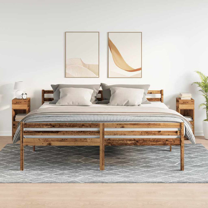Noptiere 2 buc. cu sertar, lemn vechi, 25x31x66 cm - WALTI WALTI