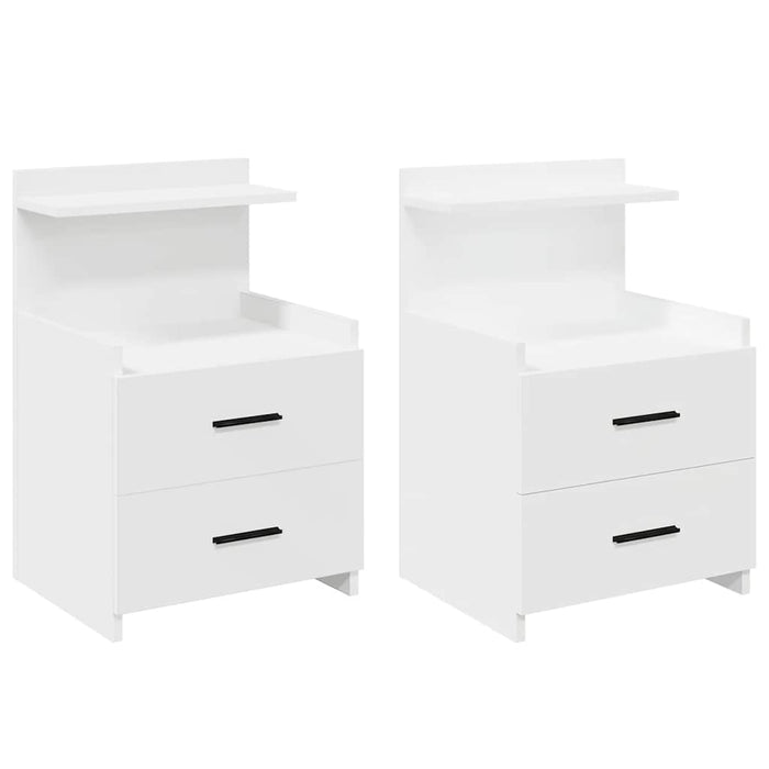 Noptiere 2 buc. cu 2 sertare, alb, 40x36,5x62 cm - WALTI WALTI