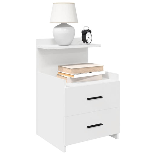 Noptiere 2 buc. cu 2 sertare, alb, 40x36,5x62 cm - WALTI WALTI