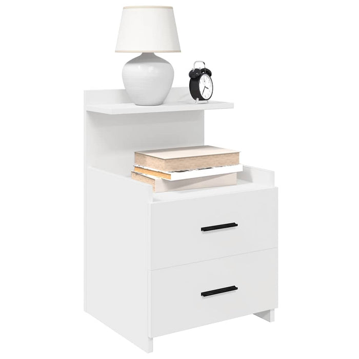 Noptiere 2 buc. cu 2 sertare, alb, 40x36,5x62 cm - WALTI WALTI