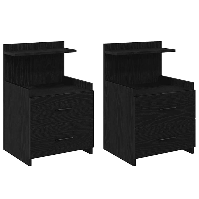 Noptiere 2 buc. cu 2 sertare, negru, 40x36,5x62 cm - WALTI WALTI