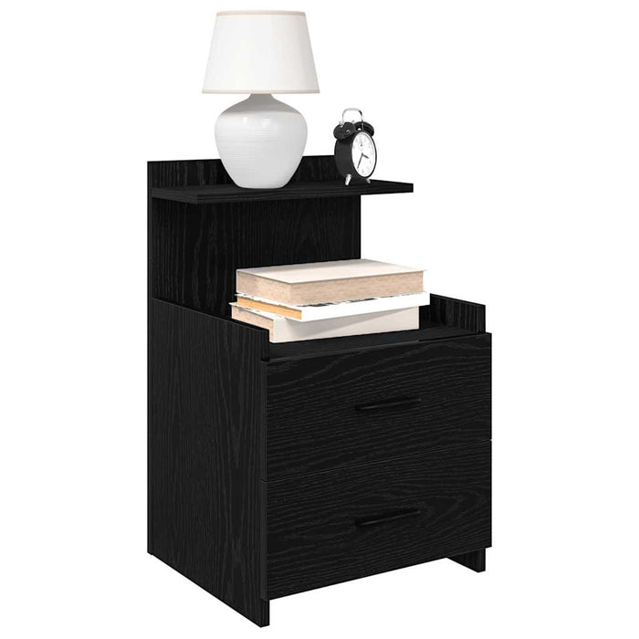 Noptiere 2 buc. cu 2 sertare, negru, 40x36,5x62 cm - WALTI WALTI