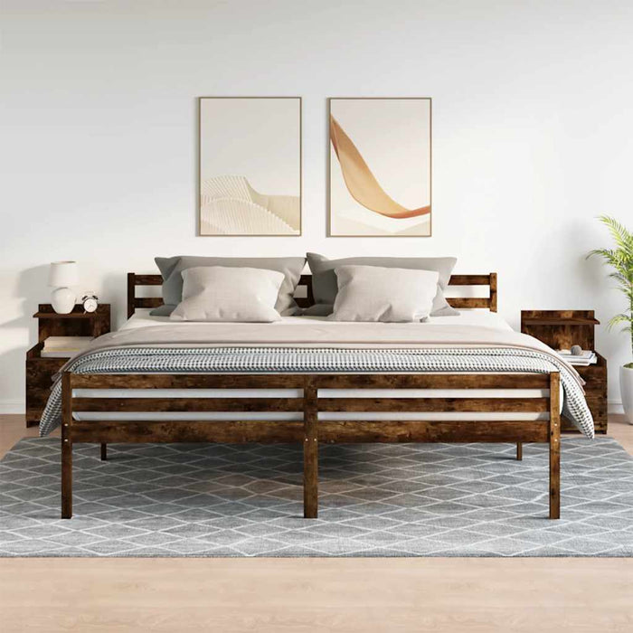 Noptiere 2 buc. cu 2 sertare, stejar afumat, 40x36,5x62 cm - WALTI WALTI