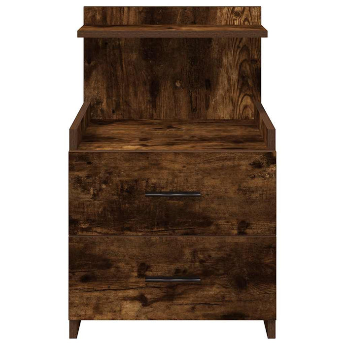 Noptiere 2 buc. cu 2 sertare, stejar afumat, 40x36,5x62 cm - WALTI WALTI