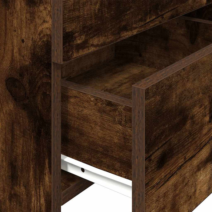 Noptiere 2 buc. cu 2 sertare, stejar afumat, 40x36,5x62 cm - WALTI WALTI