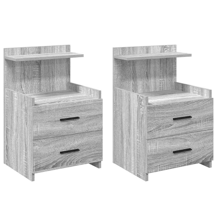 Noptiere 2 buc. cu 2 sertare gri Sonoma 40x36,5x62 cm - WALTI WALTI