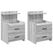 Noptiere 2 buc. cu 2 sertare gri Sonoma 40x36,5x62 cm - WALTI WALTI