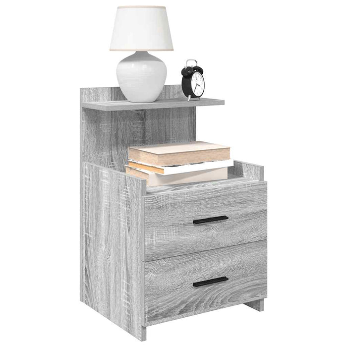 Noptiere 2 buc. cu 2 sertare gri Sonoma 40x36,5x62 cm - WALTI WALTI