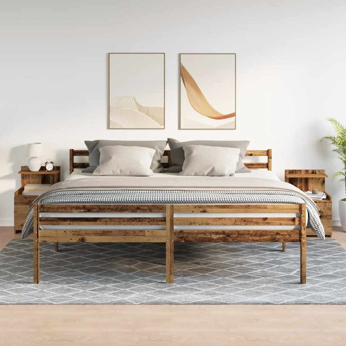 Noptiere 2 buc. cu 2 sertare, lemn vechi, 40x36,5x62 cm - WALTI WALTI