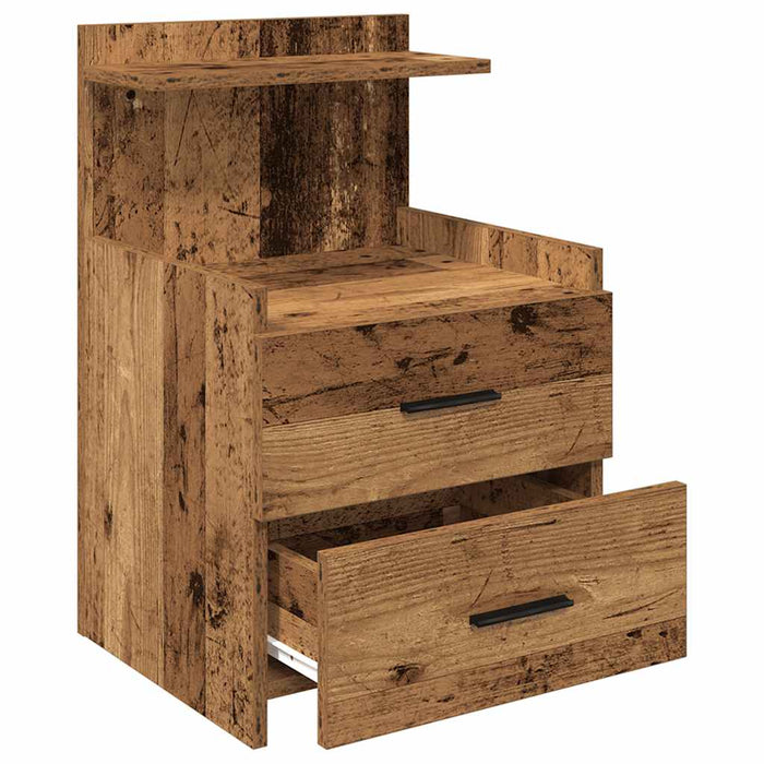Noptiere 2 buc. cu 2 sertare, lemn vechi, 40x36,5x62 cm - WALTI WALTI
