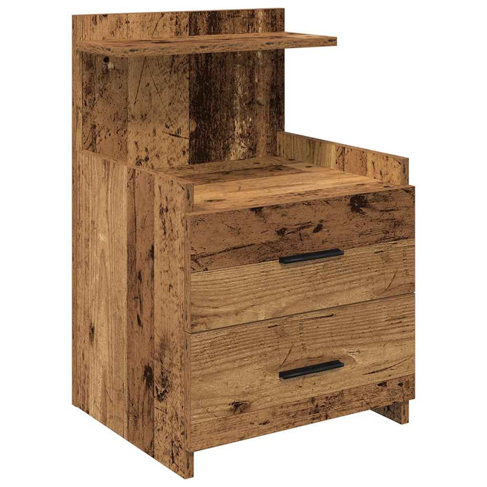 Noptiere 2 buc. cu 2 sertare, lemn vechi, 40x36,5x62 cm - WALTI WALTI