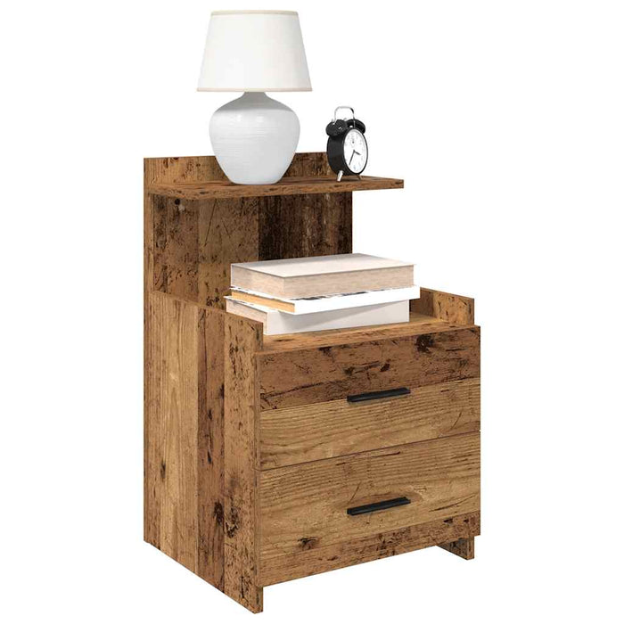 Noptiere 2 buc. cu 2 sertare, lemn vechi, 40x36,5x62 cm - WALTI WALTI