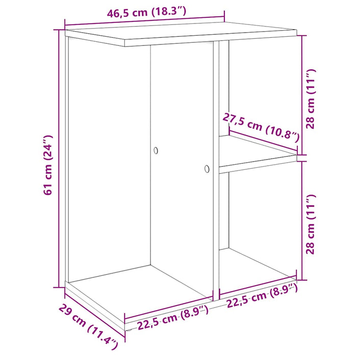 Noptiere 2 buc Alb 46,5x29x61 cm Lemn prelucrat WALTI