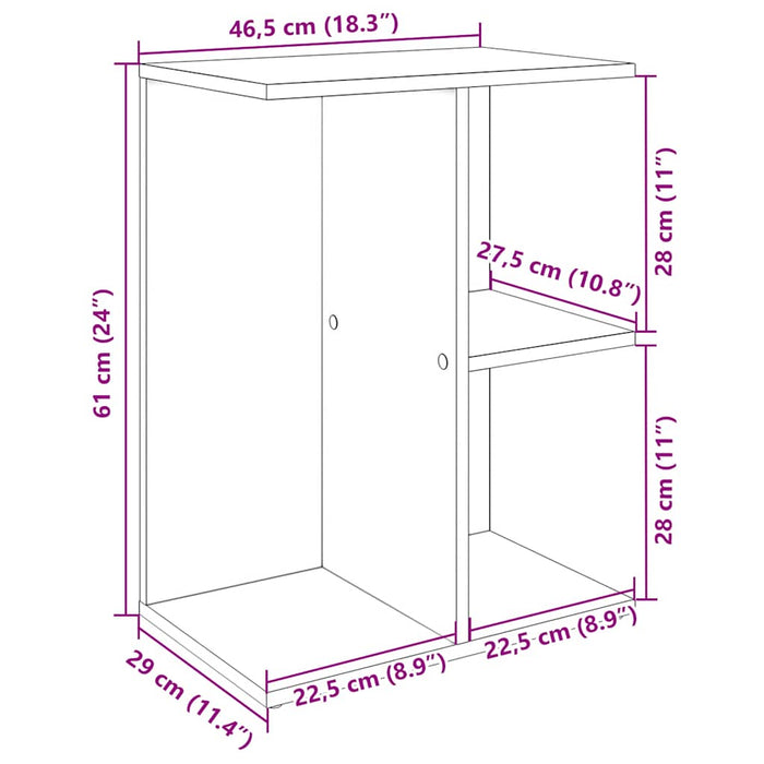 Noptiera Stejar negru 46,5x29x61 cm Lemn prelucrat WALTI