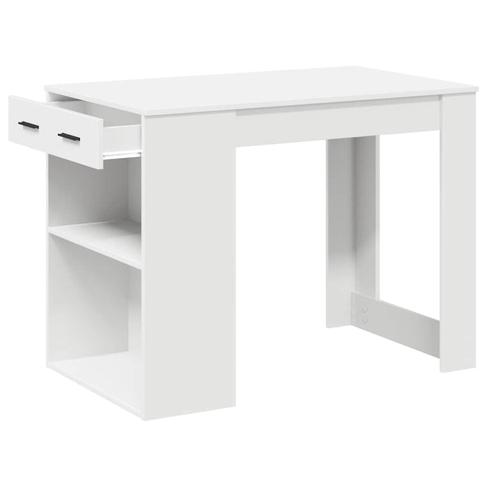 Birou cu sertar și raft alb 102x62x77,5 cm lemn prelucrat - WALTI WALTI