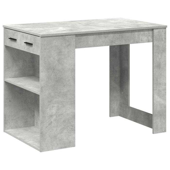 Birou cu sertar și raft Gri beton 102x62x77,5 cm lemn prelucrat - WALTI WALTI