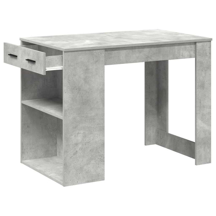 Birou cu sertar și raft Gri beton 102x62x77,5 cm lemn prelucrat - WALTI WALTI