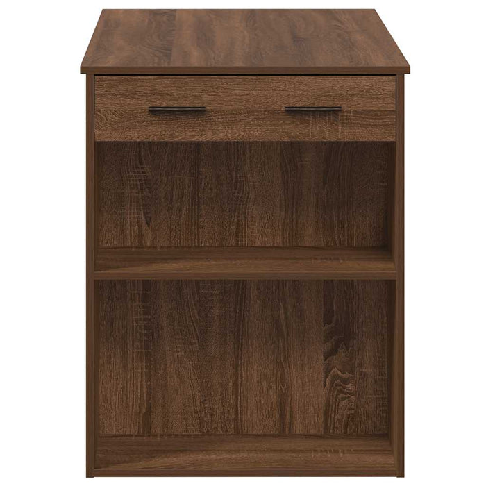 Birou cu sertar raft Stejar maro 102x62x77,5 cm lemn prelucrat - WALTI WALTI