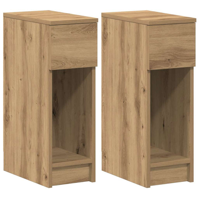 Noptiere cu sertar 2 buc Stejar artizanal 20x36x60 cm - WALTI WALTI