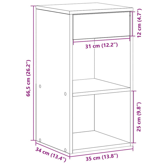 Noptiera cu sertar alb 35x34x66,5 cm WALTI