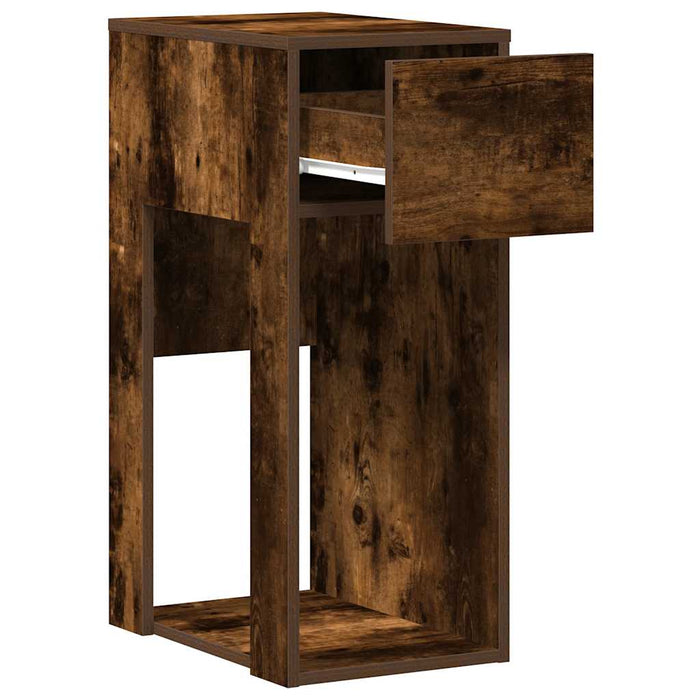 Suport turn pentru computer cu sertar Stejar afumat 30x44x74 cm - WALTI WALTI