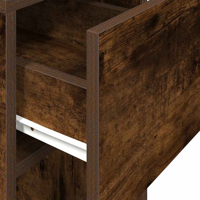 Suport turn pentru computer cu sertar Stejar afumat 30x44x74 cm - WALTI WALTI