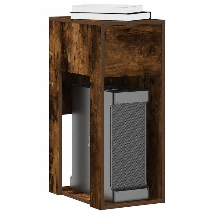 Suport turn pentru computer cu sertar Stejar afumat 30x44x74 cm - WALTI WALTI