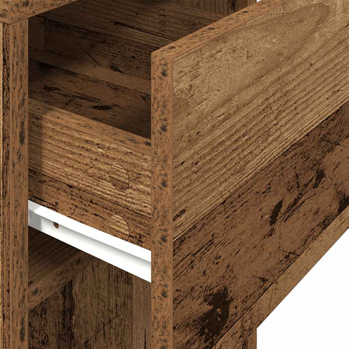 Suport turn pentru computer cu sertar lemn vechi 30x44x74 cm - WALTI WALTI