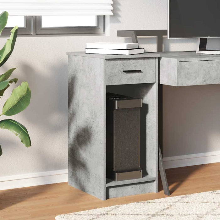Suport turn computer cu sertar gri beton 35x45x77 cm - WALTI WALTI