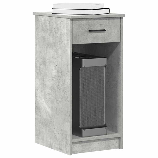 Suport turn computer cu sertar gri beton 35x45x77 cm - WALTI WALTI