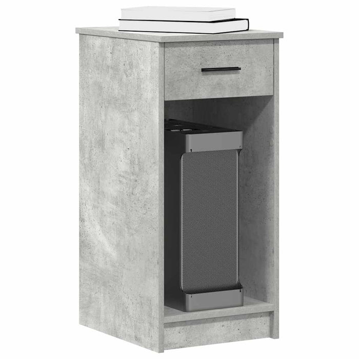 Suport turn computer cu sertar gri beton 35x45x77 cm - WALTI WALTI