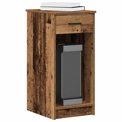 Suport turn pentru computer cu sertar lemn vechi 35x45x77 cm - WALTI WALTI