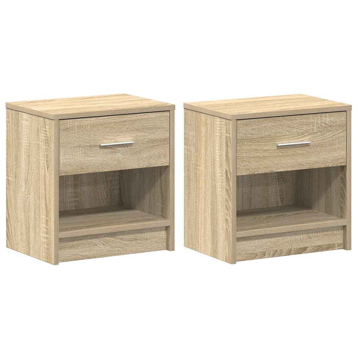 Noptiere 2 buc cu sertar, stejar Sonoma, 39x28x41 cm - WALTI WALTI
