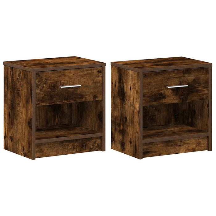 Noptiere 2 buc cu sertar stejar afumat 39x28x41 cm - WALTI WALTI