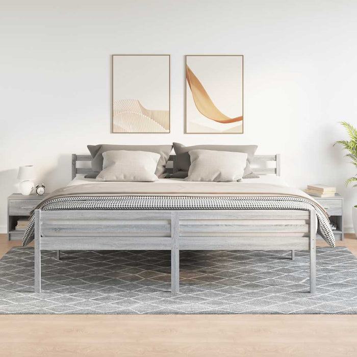 Noptiere 2 buc. cu sertar gri Sonoma 39x28x41 cm - WALTI WALTI
