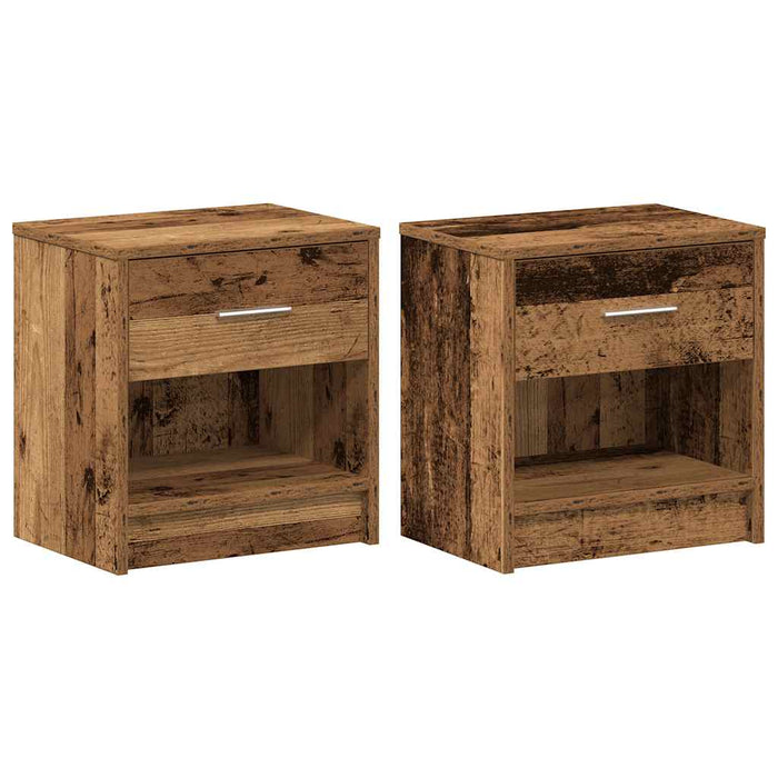 Noptiere 2 buc. cu sertar, lemn vechi, 39x28x41 cm - WALTI WALTI