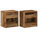 Noptiere 2 buc. cu sertar, lemn vechi, 39x28x41 cm - WALTI WALTI