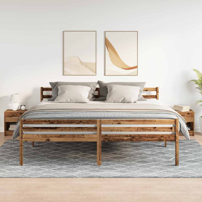 Noptiere 2 buc. cu sertar, lemn vechi, 39x28x41 cm - WALTI WALTI