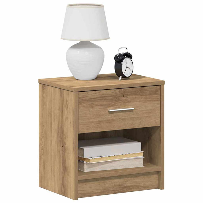 Noptiere 2 buc cu sertar, stejar artizanal, 39x28x41 cm - WALTI WALTI