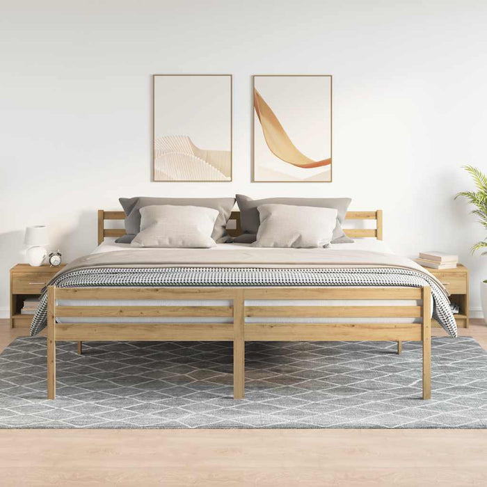Noptiere 2 buc cu sertar, stejar artizanal, 39x28x41 cm - WALTI WALTI