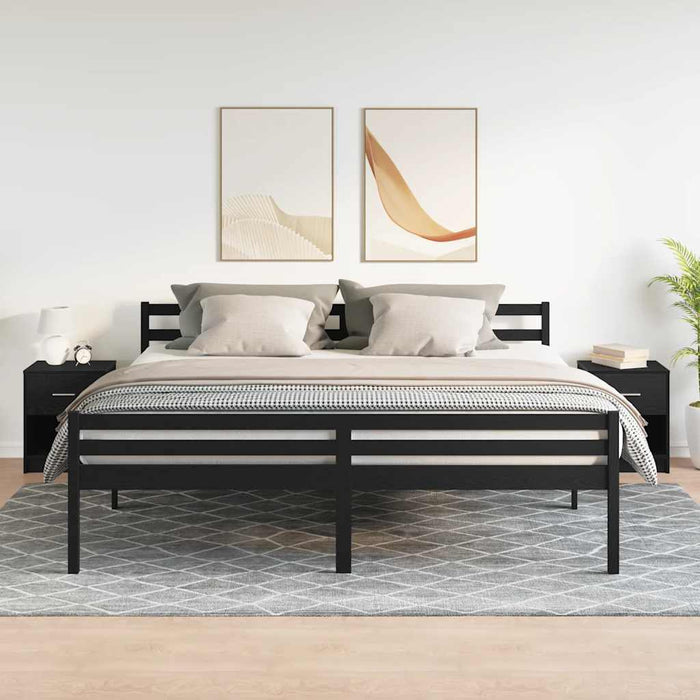 Noptiere 2 buc cu sertar negru 40x34x50 cm - WALTI WALTI