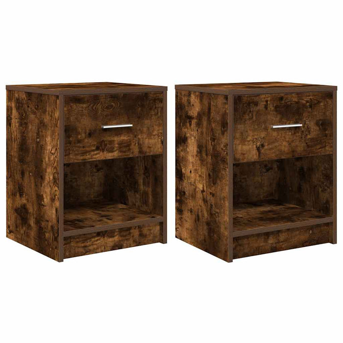 Noptiere 2 buc cu sertar stejar afumat 40x34x50 cm - WALTI WALTI