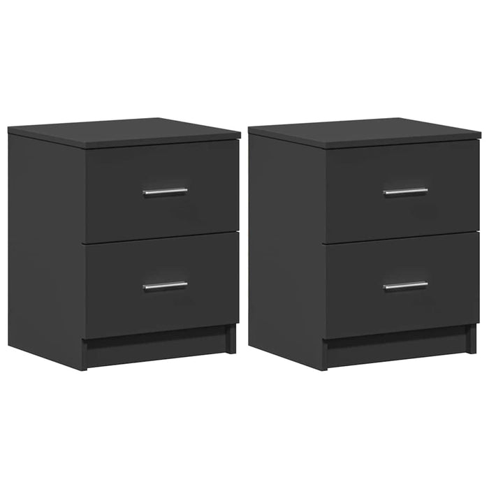 Noptiere 2 buc cu 2 sertare, negru, 40x36x50 cm - WALTI WALTI